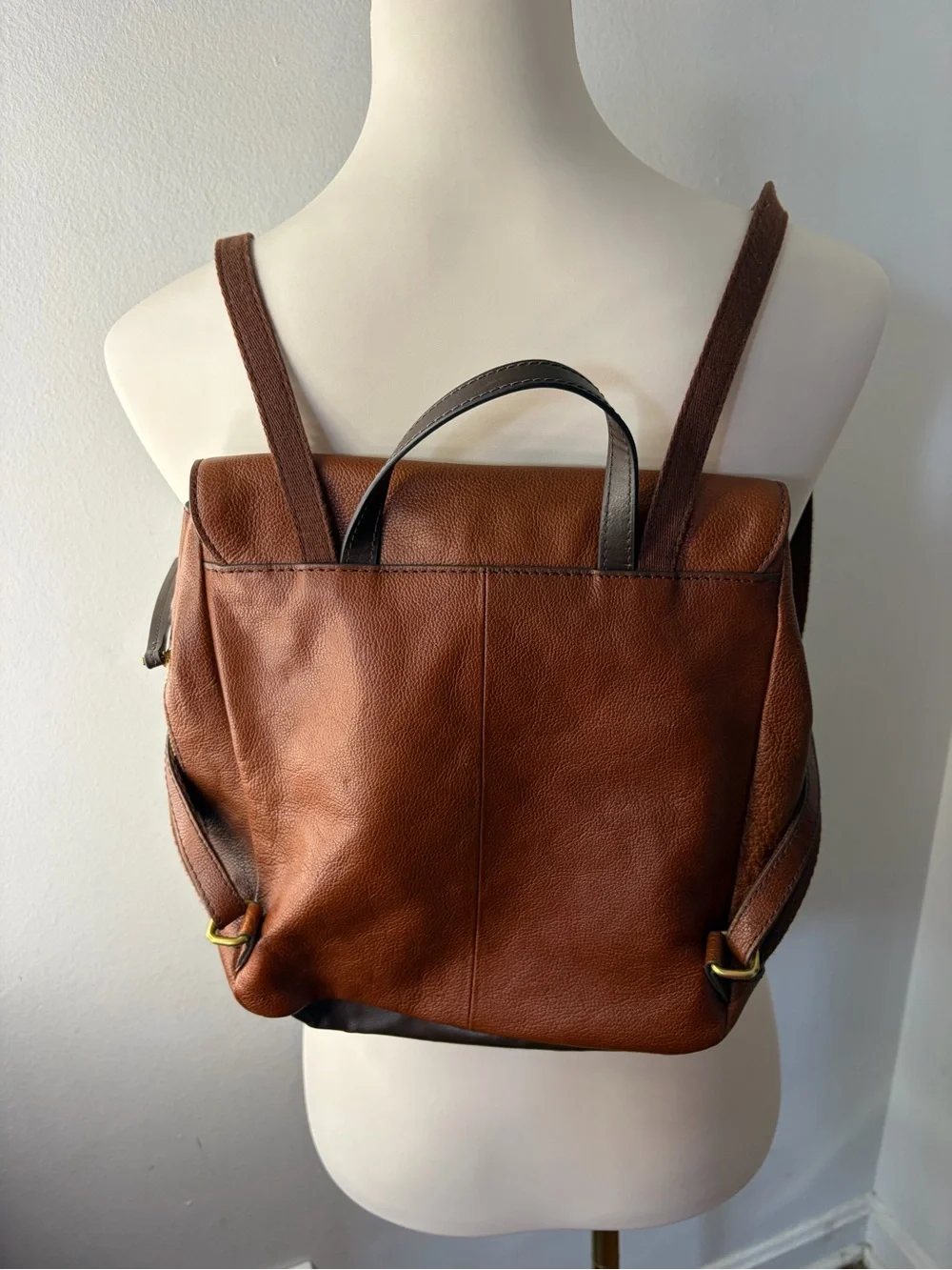 Fossil Claire Chestnut Brown Leather Backpack - Picture 7 of 11